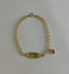 14kt Gold Baby/Toddler ID Bracelet with Hanging Puffed Heart 6 inch Cable Chain