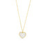 14K Gold Mother Of Pearl Heart Pendant Necklace 17"-18" Adjustable