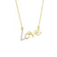 14K Yellow Gold .07ct Diamond "Love" Necklace 18inch 2.50grams