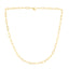 14K Gold 4mm Diamanté Paperclip Necklace 18 inches Long Chain for Men & Women