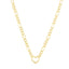 10K Gold Polished Figaro Chain Heart 18" Necklace with Lobster Clasp 3.4grams