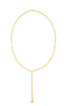 14K Yellow Gold Mirrored Chain Heart Lariat Necklace 18inch 3.65grams