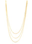 14K Yellow Gold Triple Strand Layered Herringbone 16" Necklace 9.5grams 1.8mm