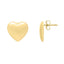 14K Gold Heart Puffed Studs Earrings with Push Back Clasp 3.30grams