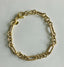 14K Gold Textured and Shiny Link Bracelet 7.25" with Lobster Clasp 3.99 grams