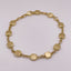 14k Gold Matte Stamping and Shiny Square Pebble Bracelet 7 inch 3.69 grams