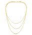 14K Yellow Gold Triple Strand Layered Herringbone 16" Necklace 9.5grams 1.8mm