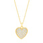 14K Two Tone Gold Diamond Cut Checkered Heart Necklace, Size 18"