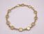 14k Gold Matte Stamping and Shiny Square Pebble Bracelet 7 inch 3.69 grams
