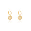 Heart with Diamond Cut Inlay Drop Huggies Earrings