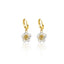 Two Tone Flower Drop Huggies Earring