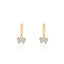 Diamond Butterfly Gold Drop Huggies Earrings