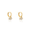 Diamond Butterfly Gold Drop Huggies Earrings