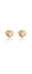 Flat Diamond Cut Heart Earring