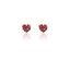 Ruby CZ Heart Gold Stud Earring