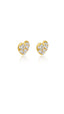 Gold Heart Stud Earring with Stones