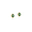 Square CZ Emerald and Diamonds Gold Stud Earring