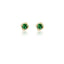 Square CZ Emerald and Diamonds Gold Stud Earring