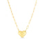 14K Yellow Gold 18" Puffed Heart Necklace on 2.5mm Paperclip Chain